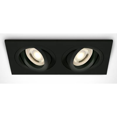 One Light Glafira lampa do zabudowy 2x10 W czarna 51205ABG/B