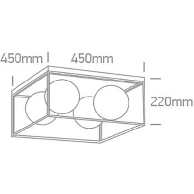 One Light Alla 4 lampa podsufitowa 4x8W mosiądz 62174B/BS