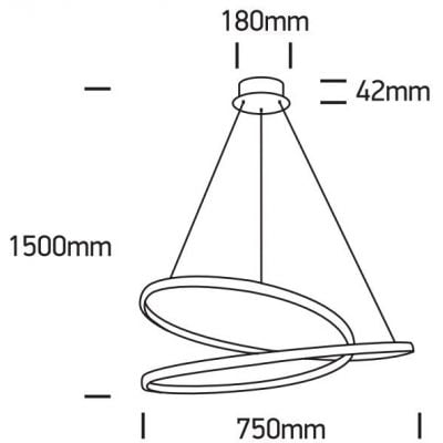 One Light Randa lampa wisząca 1x40 W mosiądz 63068A/BS