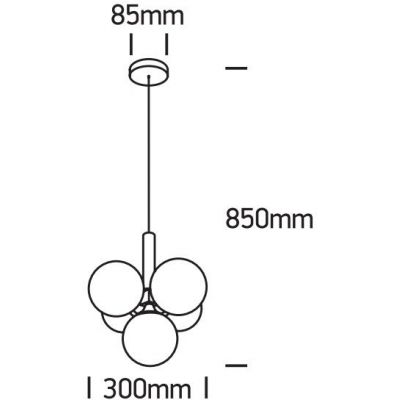 One Light Carla Z5 lampa wisząca 5x9 W mosiądz szczotkowany 63116A/BBS
