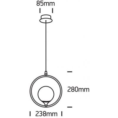 One Light Carla Z1 lampa wisząca 1x9 W mosiądz szczotkowany 63116/BBS