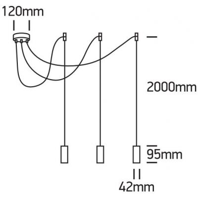 One Light Irini lampa wisząca 3x20 W czarna 63124B/B