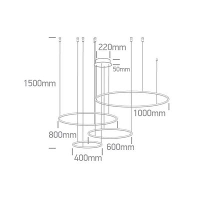 One Light Verdun 4 lampa wisząca 1x100 W czarna 63150C/B/W