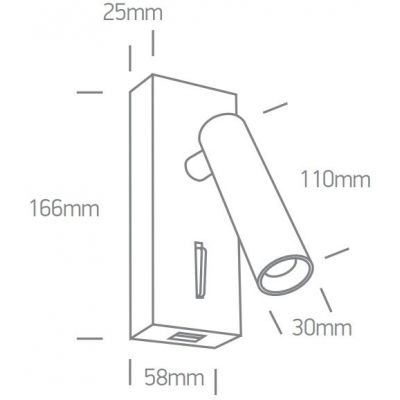 One Light Kandila kinkiet 1x3 W czarny 65746A/B/W