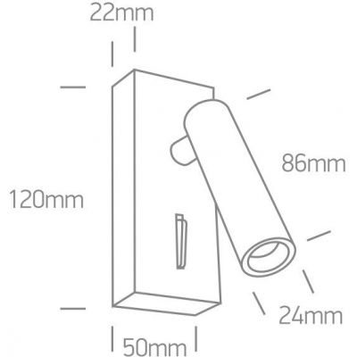 One Light Kandila kinkiet 1x3 W biały 65746/W/W