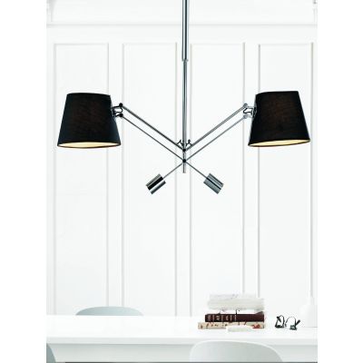 Orlicki Design Pesso Nero lampa podsufitowa 2x12W chrom/czarny