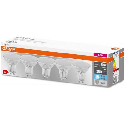 Osram Base żarówki LED Multipack 5x4,3 W 4000 K GU10