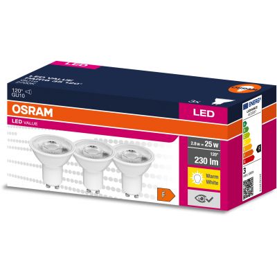 Osram Value żarówki LED Multipack 3x2,8 W 2700 K GU10