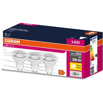 Osram Value żarówki LED Multipack 3x4,5 W 2700 K GU10