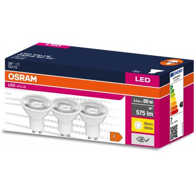 Osram Value żarówki LED Multipack 3x6,9 W 3000 K GU10