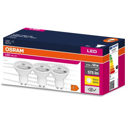 Osram Value żarówki LED Multipack 3x6,9 W 2700 K GU10