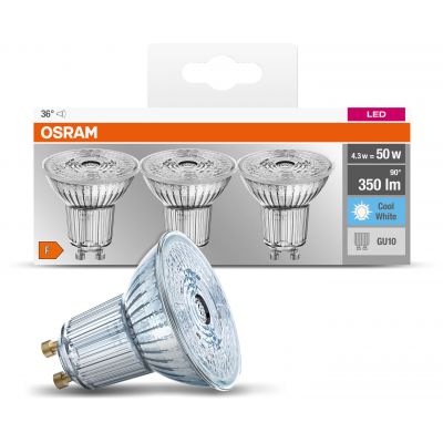 Osram Base żarówki LED Multipack 3x4,3 W 4000 K GU10