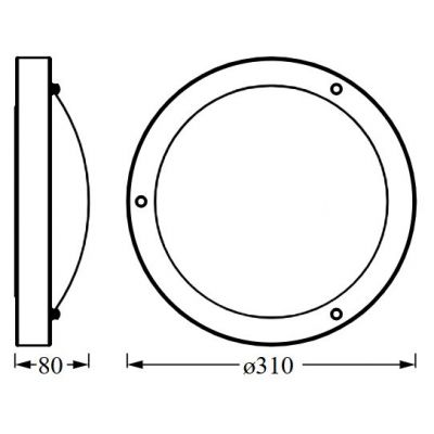 Osram Bathroom Ceiling lampa podsufitowa 1x15 W czarna