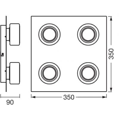 Osram Orbis Flame lampa podsufitowa 4x5,5 W czarna