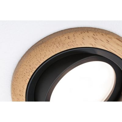 Paulmann Lanati lampa do zabudowy 3x6 W czarna-drewno 92237