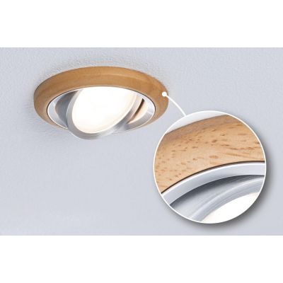 Paulmann Lanati lampa do zabudowy 3x6 W aluminium-drewno 92239