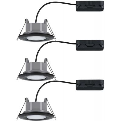 Paulmann Calla lampa do zabudowy 3x5W LED czarny mat 93096