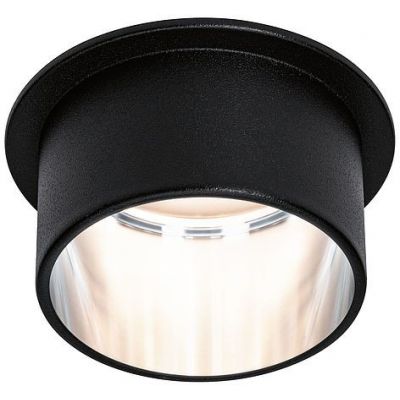 Paulmann Gil lampa podsufitowa 1x6W LED czarny mat/żelazo szczotkowane 93382