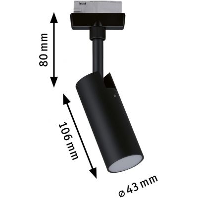 Paulmann Urail Tubo lampa do szynoprzewodów 1x4 W czarny mat 95598