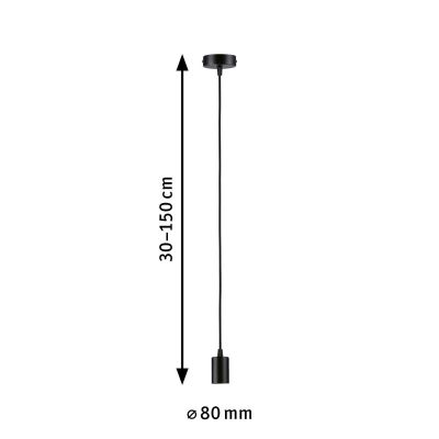 Paulmann Ravi lampa wisząca 1x60 W czarna PL71136