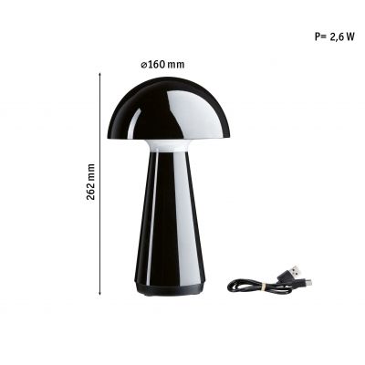 Paulmann Onzo lampa stołowa 1x2,6 W czarna PL76994