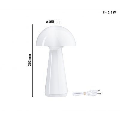 Paulmann Onzo lampa stołowa 1x2,6 W biała PL76995