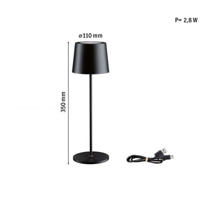 Paulmann Gilo lampa stołowa 1x2,8 W czarna PL76996
