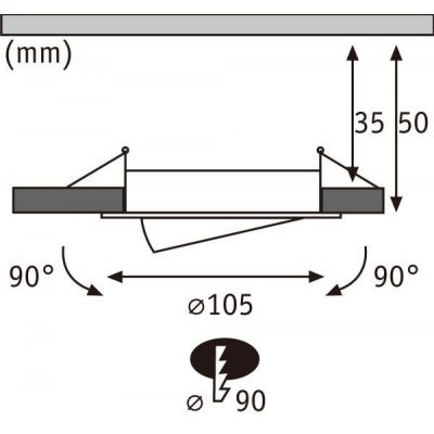 Paulmann Anmus lampa do zabudowy 1x5 W czarna 92257