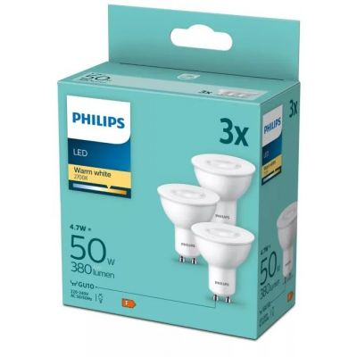 Philips Essential żarówka LED 3x4,7 W 2700 K GU10 929003038633