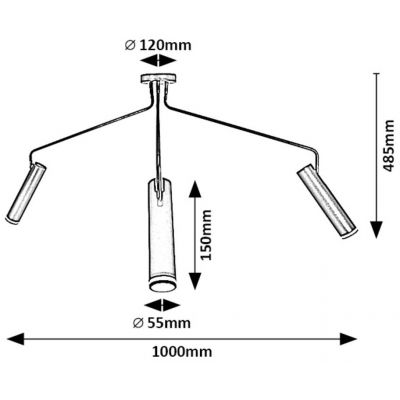 Rabalux Senobia lampa podsufitowa 3x35 W czarna 73039