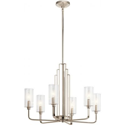 Quintiesse Kimrose lampa wisząca 6x40 W polerowany nikiel QN-KIMROSE6-PN