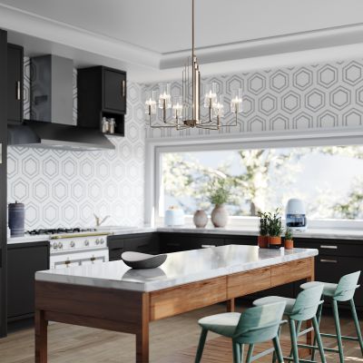 Quintiesse Kimrose lampa wisząca 6x40 W polerowany nikiel QN-KIMROSE6-PN