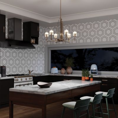 Quintiesse Kimrose lampa wisząca 6x40 W polerowany nikiel QN-KIMROSE6-PN