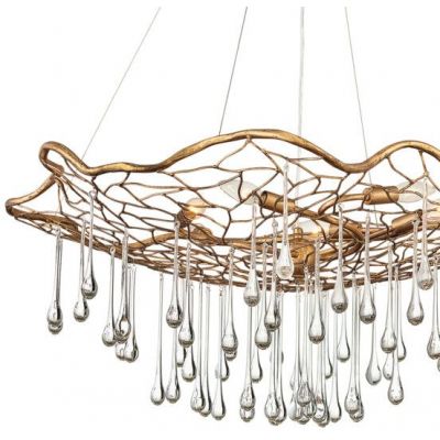 Quintiesse Laguna lampa wisząca 6x40 W oksydowany złoty QN-LAGUNA-6P