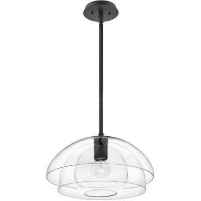 Quintiesse Lotus lampa wisząca 1x60 W czarna-przezroczysta QN-LOTUS-P-BLK