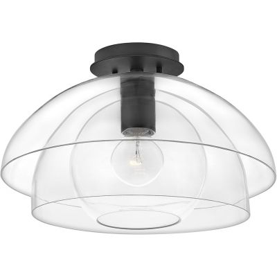 Quintiesse Lotus lampa wisząca 1x60 W czarna-przezroczysta QN-LOTUS-P-BLK
