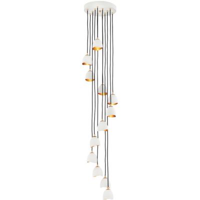 Quintiesse Nula lampa wisząca 12x40 W biała-złota QN-NULA-12P