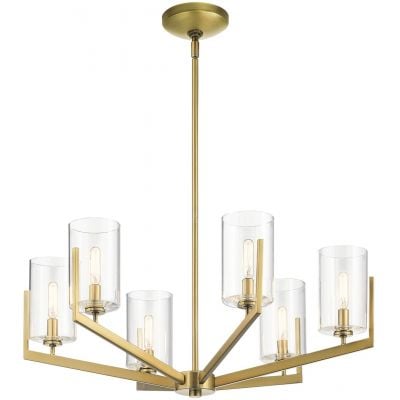 Quintiesse Nye lampa wisząca 6x40 W szczotkowany naturalny mosiądz QN-NYE6-BNB