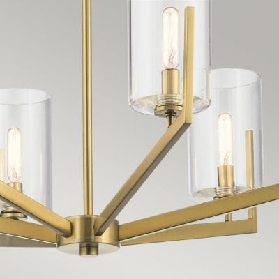 Quintiesse Nye lampa wisząca 6x40 W szczotkowany naturalny mosiądz QN-NYE6-BNB