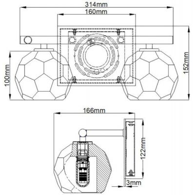 Quintiesse Regalia kinkiet zewnętrzny 2x3 W polerowany chrom/przezroczysty QN-REGALIA2-PC-BATH