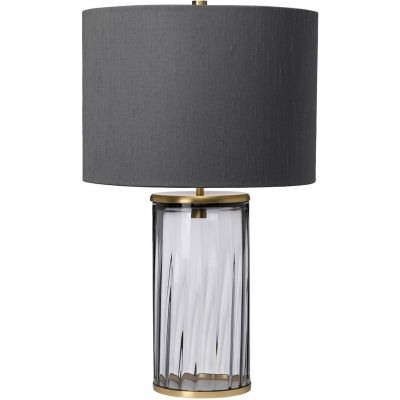 Quintiesse Reno lampa stołowa 1x60 W postarzany mosiądz/szary QN-RENO-SMOKE-AB