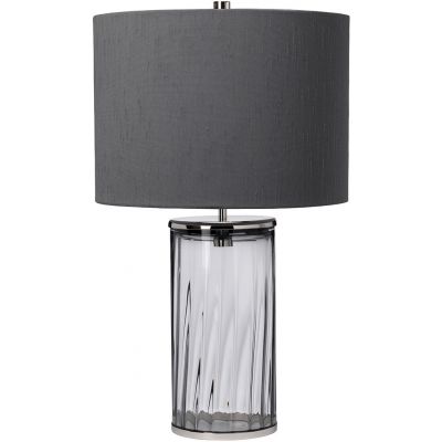 Quintiesse Reno lampa stołowa 1x60 W polerowany nikiel/szary QN-RENO-SMOKE-PN