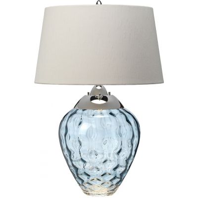 Quintiesse Samara lampa stołowa 1x60 W 1x7 W LED polerowany nikiel/jasnoniebieski QN-SAMARA-TL-LRG-CLR