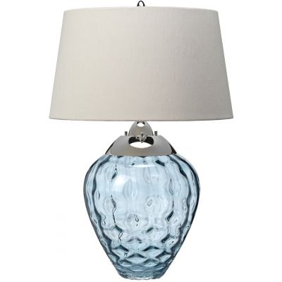 Quintiesse Samara lampa stołowa 1x60 W 1x7 W LED polerowany nikiel/jasnoniebieski QN-SAMARA-TL-LRG-CLR