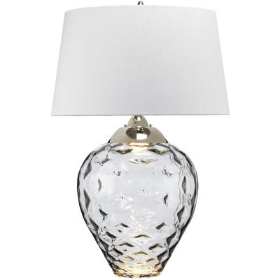 Quintiesse Samara lampa stołowa 1x60 W 1x7 W LEDpolerowany nikiel/jasnoszary/przydymiony QN-SAMARA-TL-LRG-SMK