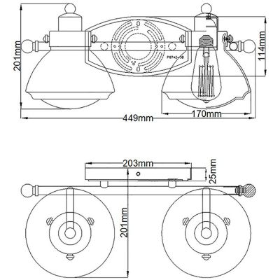 Quintiesse Scholar kinkiet 2x60 W polerowany chrom-przezroczysty QN-SCHOLAR2
