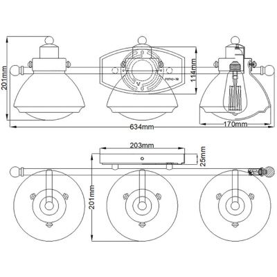 Quintiesse Scholar kinkiet 3x60 W polerowany chrom-przezroczysty QN-SCHOLAR3