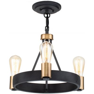 Quintiesse Silas lampa wisząca 3x60 W postarzany cynk/stary mosiądz QN-SILAS-3P-DZ