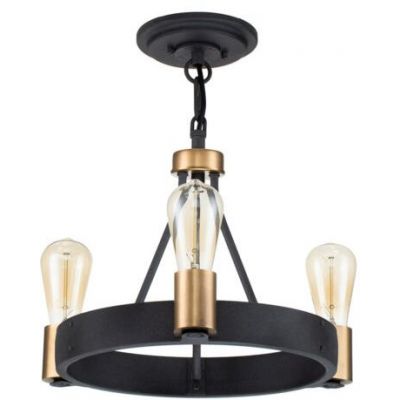 Quintiesse Silas lampa wisząca 3x60 W postarzany cynk/stary mosiądz QN-SILAS-3P-DZ