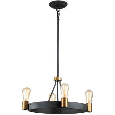 Quintiesse Silas lampa wisząca 4x60 W postarzany cynk/stary mosiądz QN-SILAS-4P-DZ